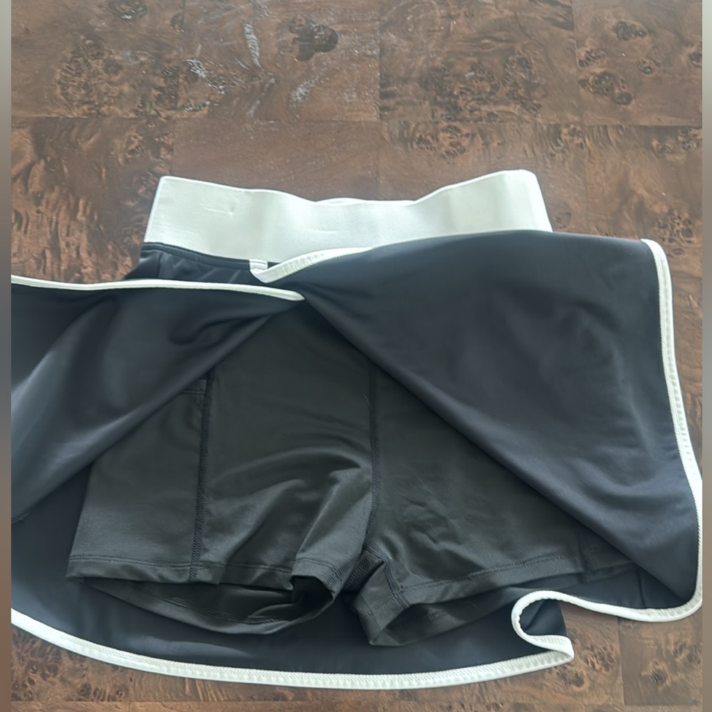 Women's Black and White Athletic Shorts - Picture 5 of 7